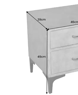 Noční stolky LuxD Designový noční stolek Bailey tmavě šedý samet