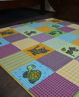 Koberce a koberečky Dywany Lusczow Dětský kusový koberec PETS modro-fialový, velikost 100x100
