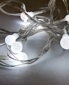 LED osvětlení na baterie DecoLED LED světelný řetěz na baterie - ledově bílá, 10 diod, 2,1m