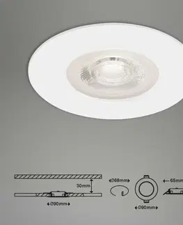 Bodovky do podhledu na 230V BRILONER LED vestavné svítidlo, pr. 9 cm, 5 W, bílé IP44 BRI 7046-016