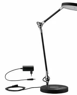 Stolní lampy do kanceláře PAULMANN LED stolní lampa na psací stůl Numis CCT 11W černá