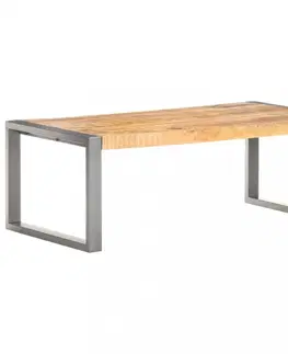 Konferenční stolky Konferenční stolek masivní dřevo / kov Dekorhome Šedá