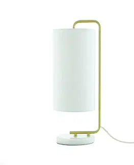 Stojací lampy ve skandinávském stylu ACA Lighting stolní lampa 1XE27 OSAKA zlatá + bílá mramor IP20 20,4X18XH51CM ML121811T