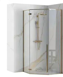Sprchové kouty Sprchový kout Rea DIAMOND 90x90 cm zlatý