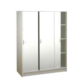 Šatní skříně Skříň BELUMUT s posuvnými dveřmi, bílá