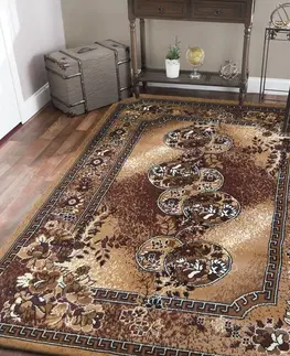 Vintage koberce Hnědý koberec do obýváku ve vintage stylu Šířka: 60 cm | Délka: 100 cm