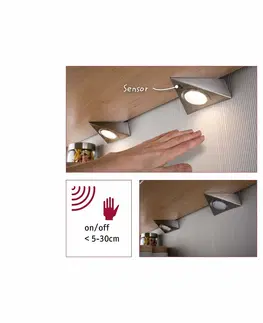 Přisazená nábytková svítidla Paulmann nábytkové přisazené svítidlo LED pohybový senzor 3ks-Set vč. LED-Modul 3x2,8W 935.72 P 93572