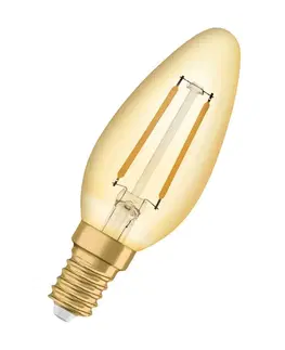 LED žárovky OSRAM LEDVANCE Vintage 1906 Classic B 22 Filament 2.5W 824 Gold E14 4099854091575