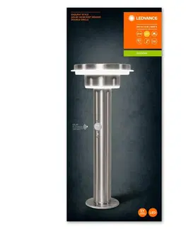 Solární stojací lampy OSRAM LEDVANCE ENDURA Style Solar 40cm Post Sensor Double Circle 6W Stainless Steel 4058075392700