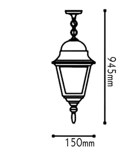 Závěsná svítidla ACA Lighting Garden lantern venkovní závěsné svítidlo HI6045GB