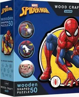 Hračky puzzle TREFL -  Dřevěné puzzle Junior 50 dílků - Síla Spidermana