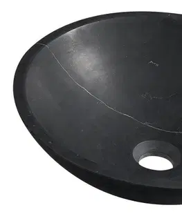 Umyvadla SAPHO BLOK kamenné umyvadlo na desku Ø 40 cm, matný černý Marquin 2401-35
