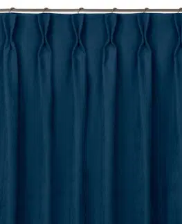 Záclony HOMEDE Závěs MILANA klasický flex 9,5 cm s dvojitým záhybem indigový, velikost 220x175