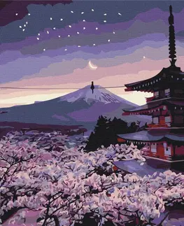 Příroda Malování podle čísel kouzelný večer v Japonsku