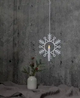 Vánoční vnitřní dekorace STAR TRADING LED dekorační světlo Flamme Snow se svíčkou