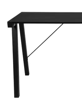 Psací stoly Dkton Designový psací stůl Narges 125 cm černý skleněný