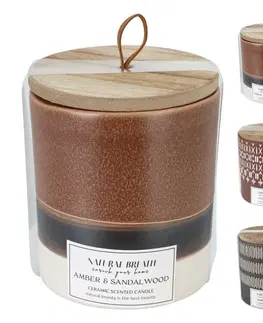 Dekorativní svíčky Svíčka Natural Breath, přírodní vosk, vůně Amber & Sandal Wood, 205 g