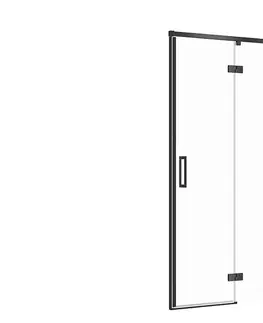 Sprchové kouty CERSANIT Sprchové dveře LARGA ČERNÉ 90X195, pravé, čiré sklo S932-124
