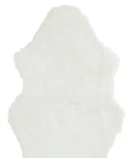 Koberce a koberečky Bílá chlupatá umělá kožešina Pelt - 95*60 cm J-Line by Jolipa 88531