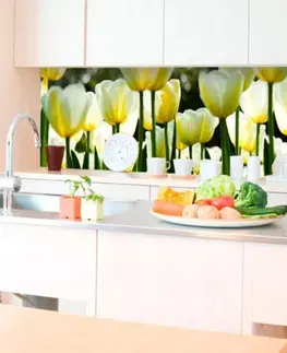 Tapety Samolepící fototapeta do kuchyně bílé tulipány