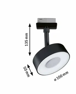 Svítidla Paulmann URail PAULMANN URail LED lištový spot 3-krokové-stmívatelné Circle 5W 3000K stmívatelné 230V černá mat 955.89