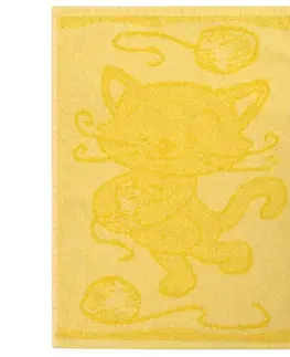 Ručníky Profod Dětský ručník Cat yellow, 30 x 50 cm