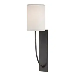 Klasická nástěnná svítidla HUDSON VALLEY nástěnné svítidlo COLTON ocel/textil starobronz/bílá E14 1x40W 731-OB-CE