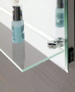 Koupelnová zrcadla AQUALINE Zrcadlo s LED osvětlením a policí 60x80cm, kolébkový vypínač ATH53