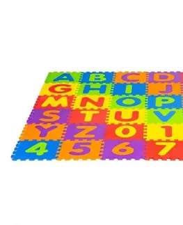 Hračky Velká pěnová podložka pro děti s písmeny a čísly, 178x178 cm 36 ks.