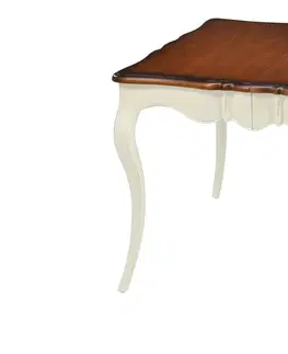 Designové a luxusní jídelní stoly Estila Provence čtvercový rozkládací jídelní stůl Deliciosa v bílé barvě 156cm