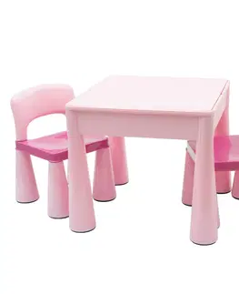 Dekorace do dětských pokojů New Baby Dětská sada stolečku a židliček 3 ks, růžová