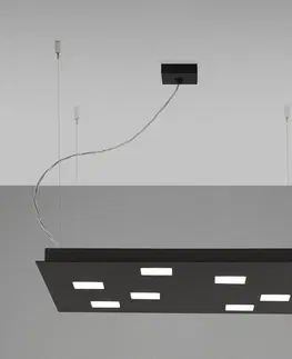 Závěsná světla Fabbian Fabbian Quarter - černé závěsné světlo LED 7zdr
