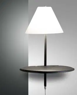 Stolní lampy na noční stolek Fabas Luce LED nástěnné světlo Goodnight, USB, bílá-antracit