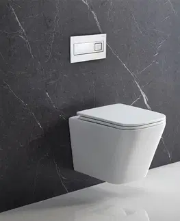 Koupelna MEREO WC závěsné kapotované, RIMLESS, 490x340x350, keramické, vč. sedátka VSD83S