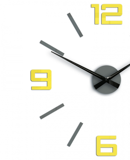 Nalepovací hodiny ModernClock 3D nalepovací hodiny Reden šedo-žluté