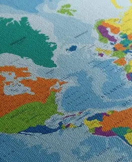 Obrazy mapy Obraz barevná mapa světa