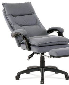 Kancelářské židle Kancelářské křeslo GRIGGS s podnožkou, šedá látka