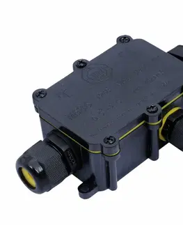 Venkovní příslušenství Solight voděodolná propojovací krabička IP68, 1x vstup, 2x výstup, 5-9/9-12mm, max 2,5mm2 WW004