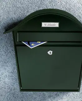 Nástěnné poštovní schránky Burgwächter Zelená poštovní schránka Holiday 5842 z oceli