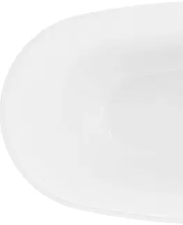 Sifony k pračkám MEXEN Eris vana volně stojící 170x85 cm, bílá/černá, černý sifon 53441708575-B