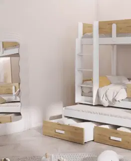 Postele ArtBed Dětská patrová postel s přistýlkou ​​ETTORE III | 80 x 180 cm Provedení: Moření - Akryl