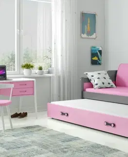Postele BMS Dětská postel s přistýlkou DAWID | šedá 90 x 200 cm Barva: Šedá