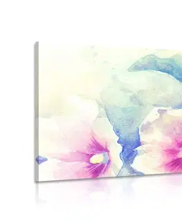 Obrazy květů Obraz květiny v růžovém akvarely