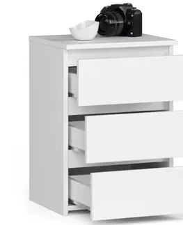 Komody Ak furniture Komoda CL3 se 3 zásuvkami 40 cm bílá