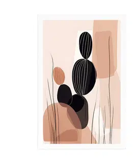Abstraktní tvary Plakát abstraktní botanické tvary kaktus