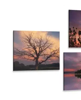 Sestavy obrazů Set obrazů příroda plná romantických barev