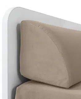 rozkládací Rozkládací postel s matracemi a polštáři TETRIS, bílá lesk/béžová