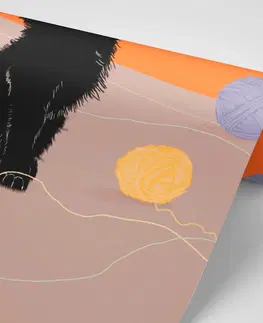 Samolepící tapety Samolepící tapeta hravá kočka s kloubky