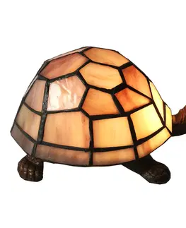 Svítidla Vitrážová lampa Tiffany Tortoise - 23*14*8 cm E14/max 1*25W Clayre & Eef 5LL-6054