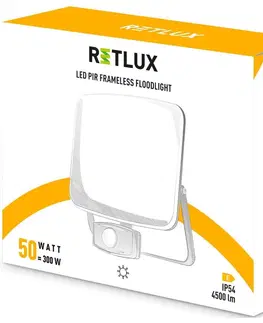 Zahradní lampy Retlux RSL 257 LED reflektor s PIR senzorem, 200 x 197 x 68 mm, 50 W, 2700 lm